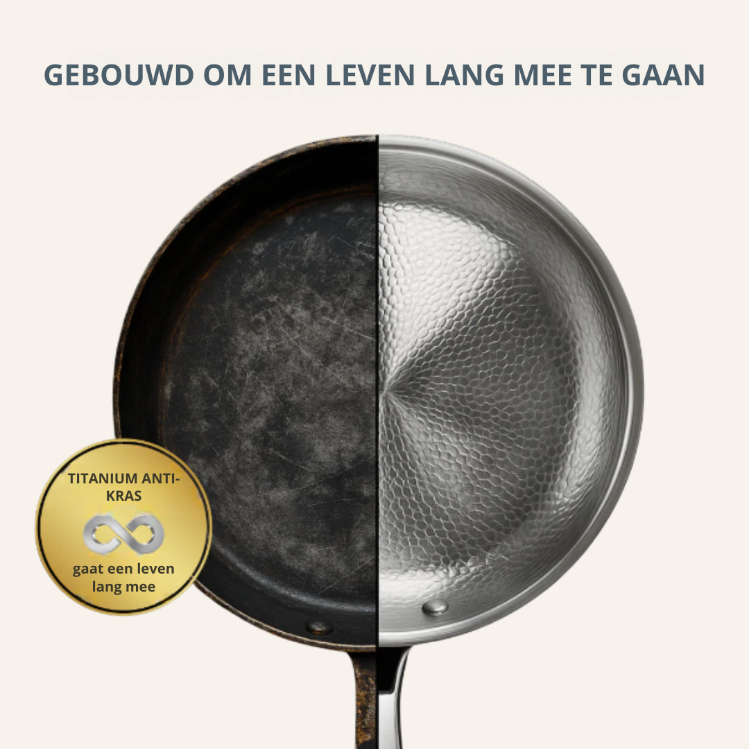 Titanium Pannenset – Pan, Keukengerei & Snijplank | Essentials voor een Duurzame Keuken
