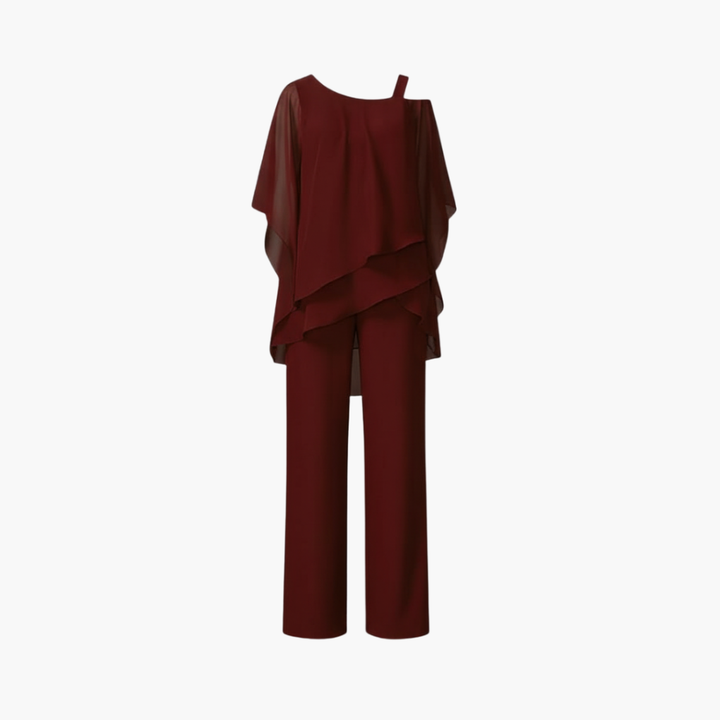 Dames Jumpsuit met Koude Schouder en Wijde Broekspijpen