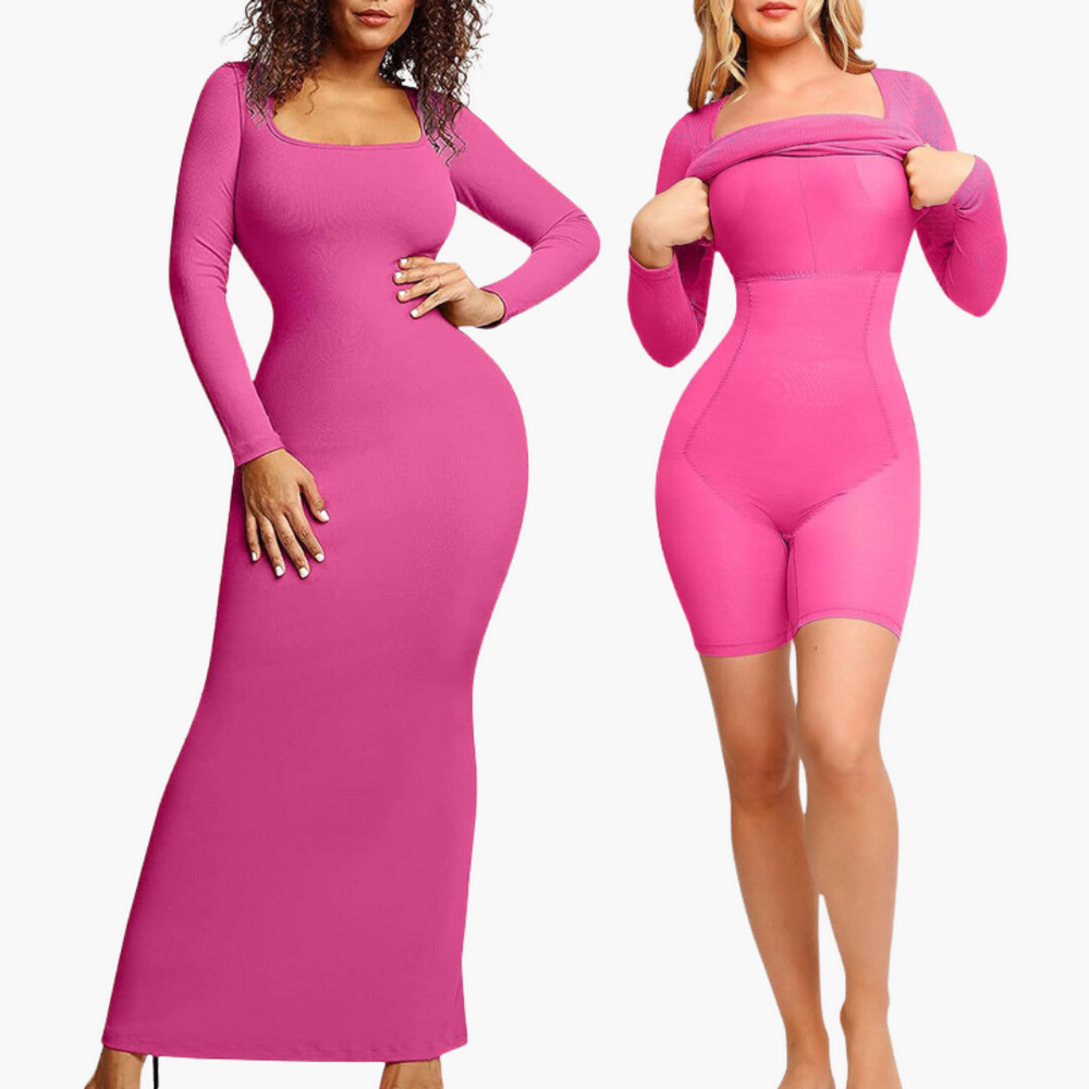 
                  
                    2-in-1 Long Sleeve Shapewear Jurk met Ingebouwd Korset
                  
                