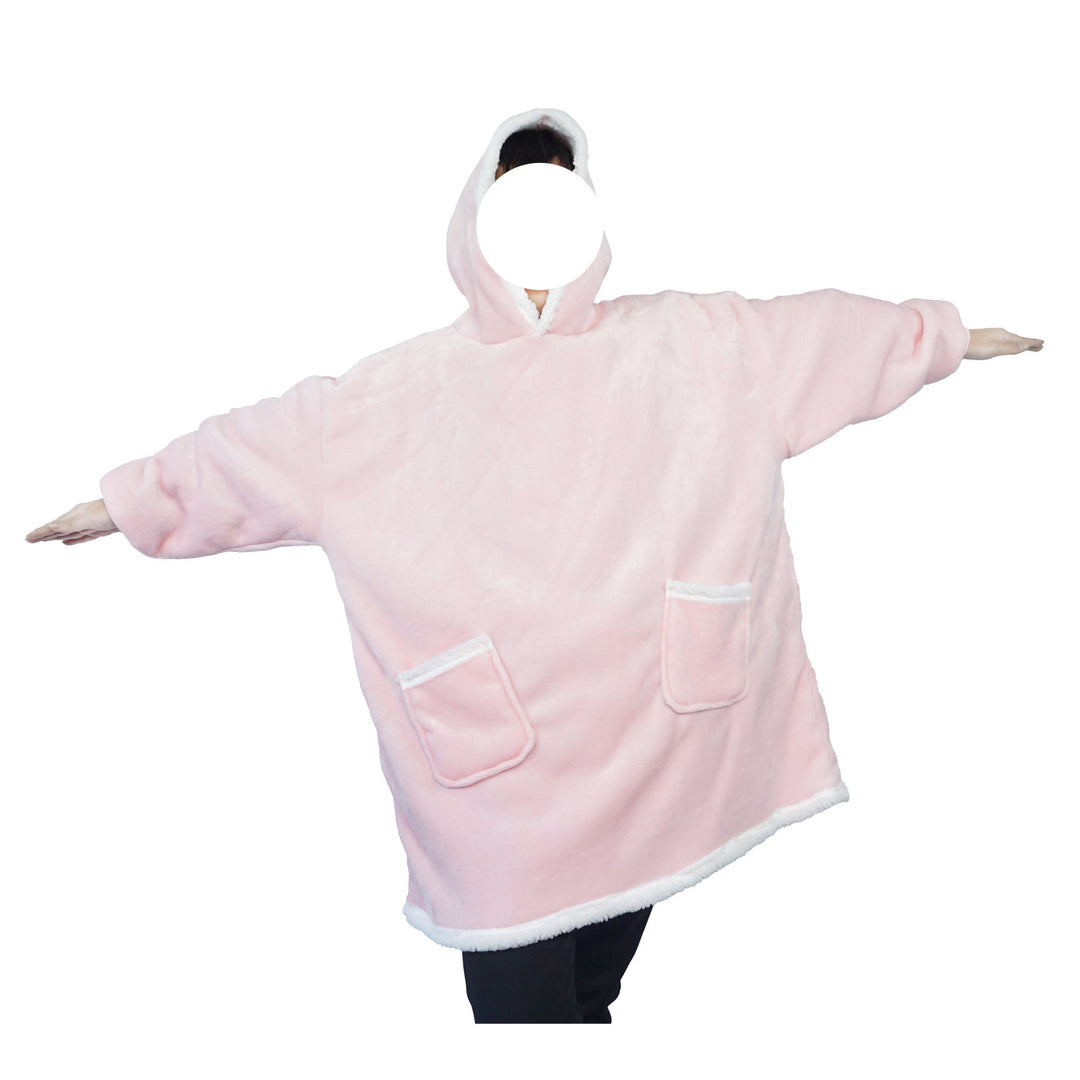 Deken hoodie van flanel met capuchon en zak – one size