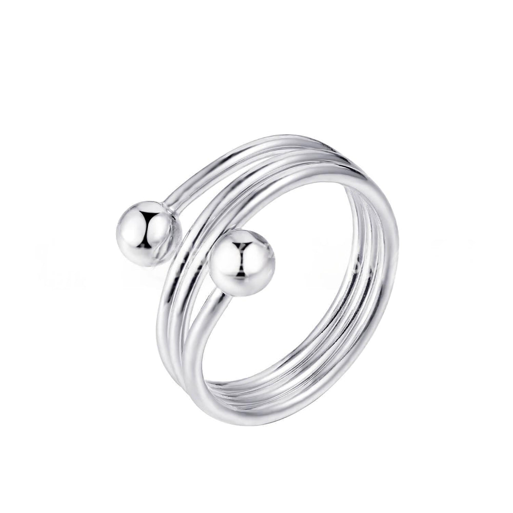 Red Copper Multi-layer Cross-round Bead Ring