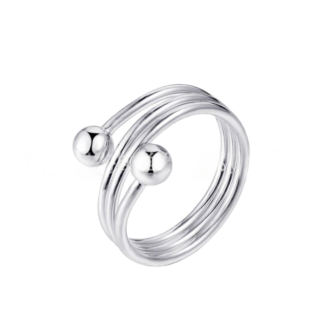 Red Copper Multi-layer Cross-round Bead Ring