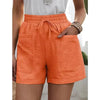 Korte dames broek Met Hoge Taille En Elastiek - Herta