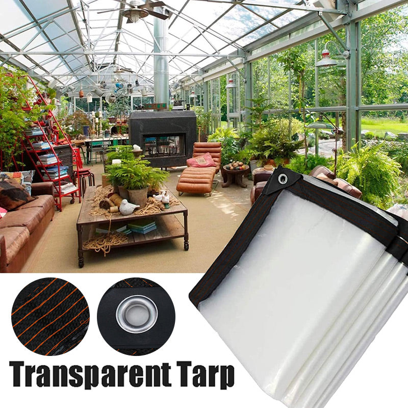 Transparant, weerbestendig dekzeil voor tuin, terras en buitenruimte