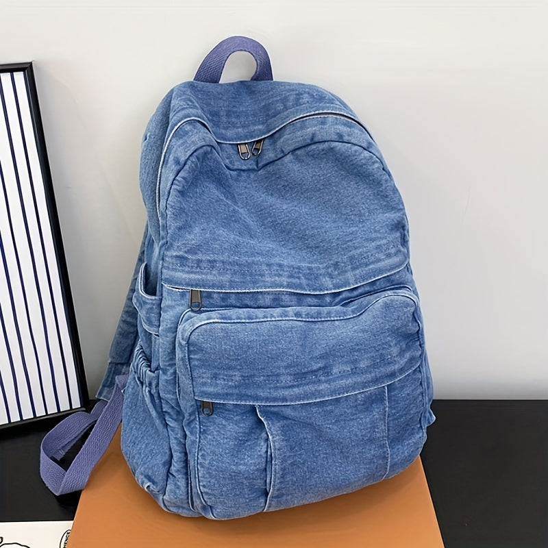 Casual Denim Rugzak – Trendy en Veelzijdige Reistas voor Mannen en Vrouwen