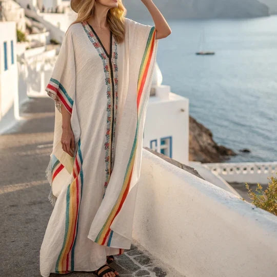 Boho gestreepte maxi-jurk