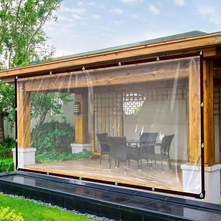 Heldere weerbestendige beschermzeil voor tuin, terras en buitenruimte