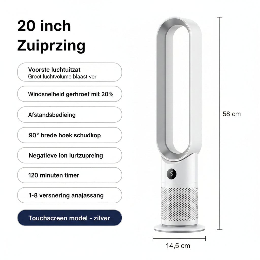 Bladeless Fan For Home Air Purification Circulation Ultra Silent Cooling Tower Fan Dorm Use