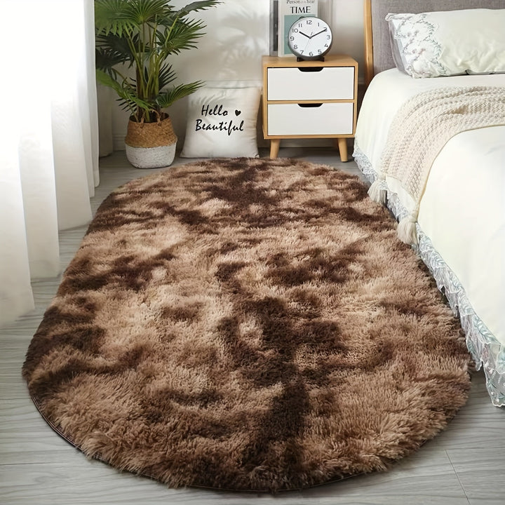 Ovale Pluche Vloerkleed – Zacht Tapijt en Stijl voor Slaapkamer- en Woonkamerdecoratie
