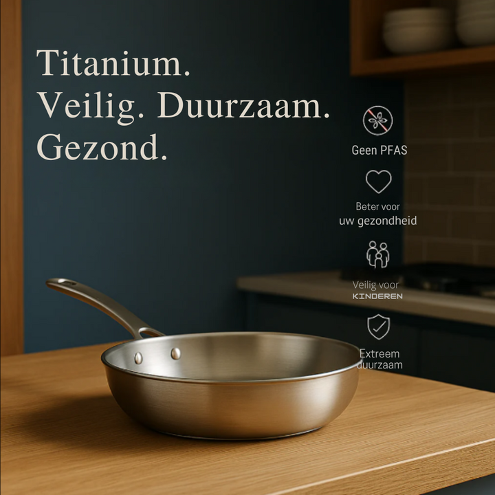 Titanium Pannenset – Pan, Keukengerei & Snijplank | Essentials voor een Duurzame Keuken
