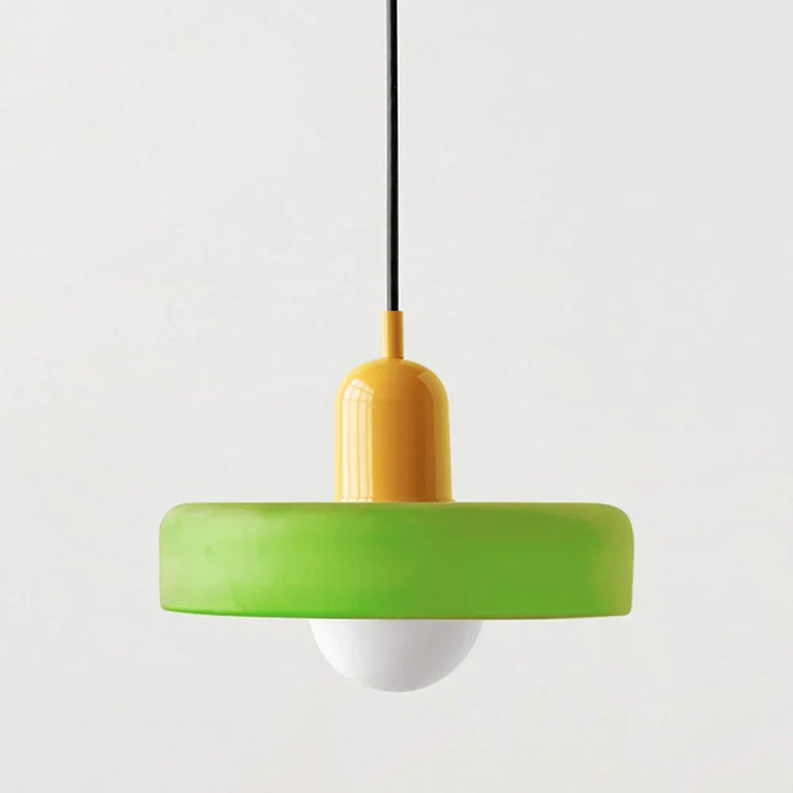 Bauhaus pendelleuchte van gekleurd glas