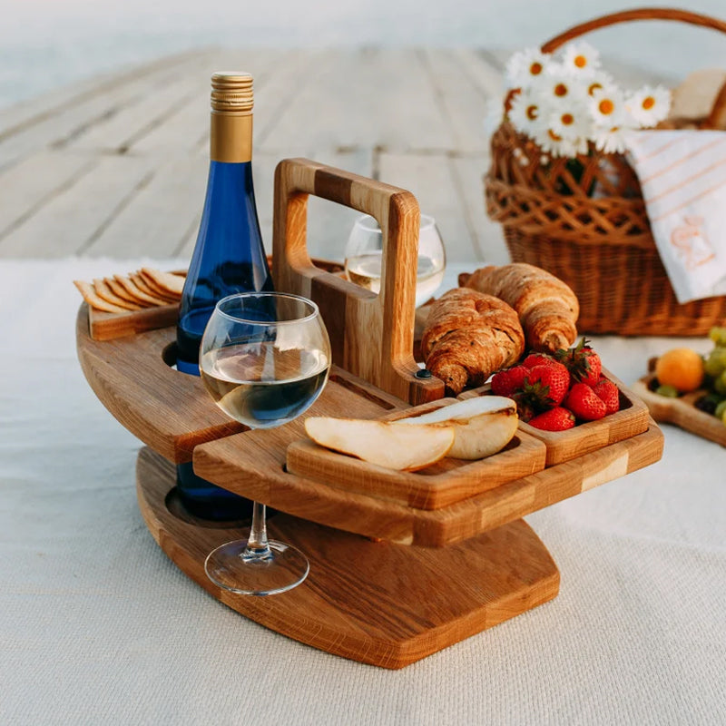 Draagbare, opklapbare houten picknicktafel
