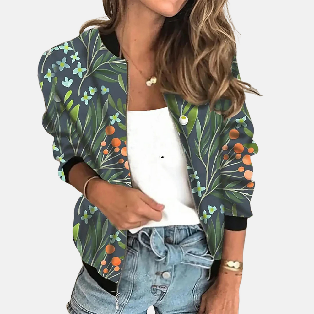 
                  
                    Roxanne - Retro Bomberjack voor Dames met Print - SkinzLine
                  
                