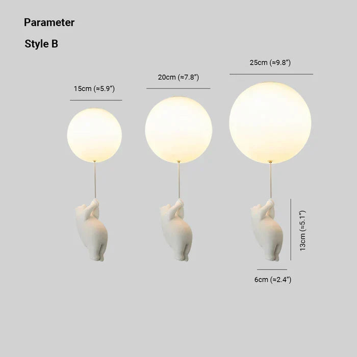 Kinderplafondlamp met beer en bal | CloudBea