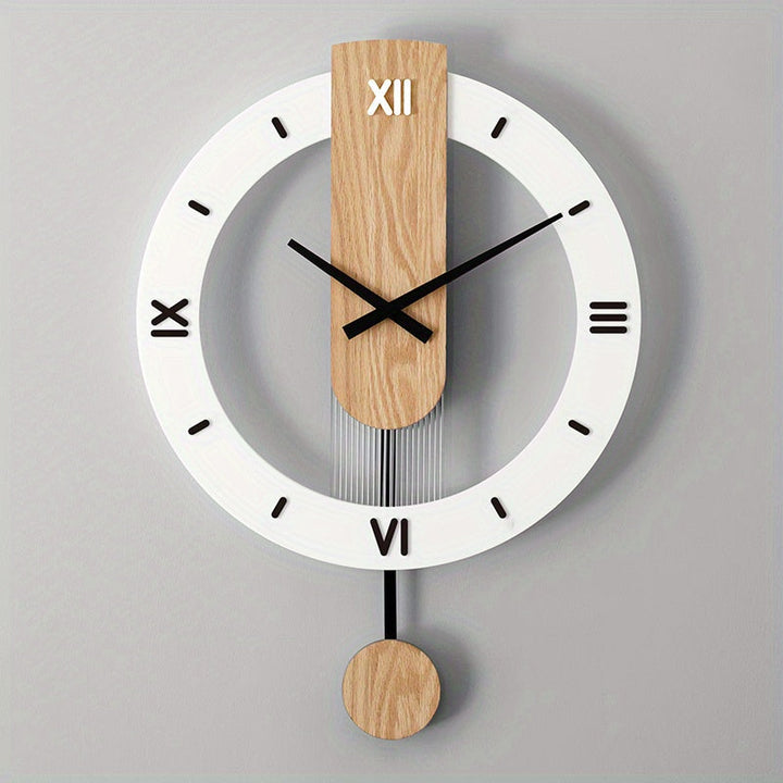Creatieve Pendelklok in Hout en Acryl – Elegante en Stille Decoratie