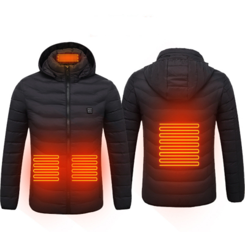 Verwarmde winterjas met capuchon, tot 9 zones en 3 standen