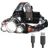 Hqdz-Td 20000 Lumen Oplaadbare Hoofdlamp - Waterdicht, Regelbaar Licht voor Buiten, Jagen, Kamperen
