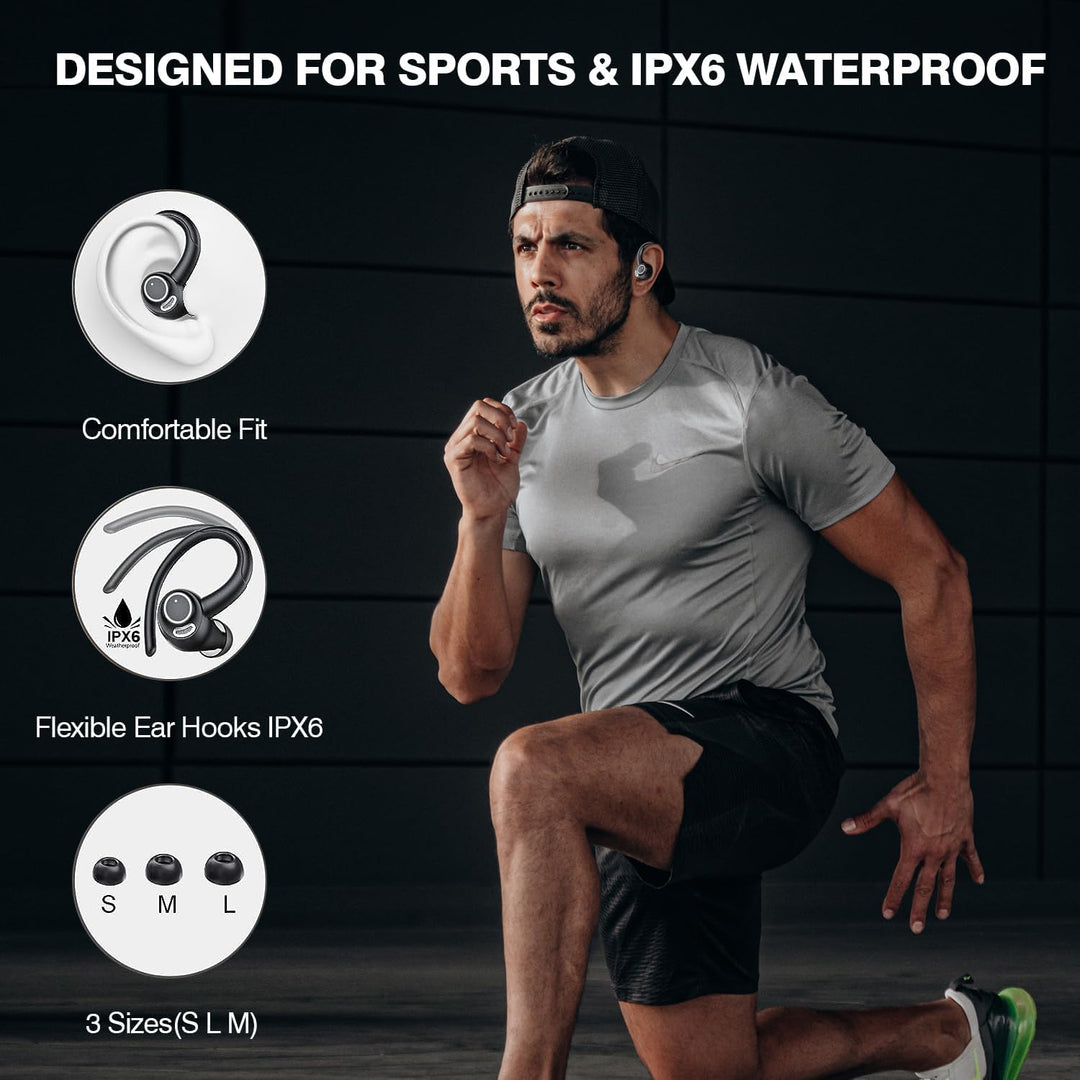 Draadloze Bluetooth 5.3 Sportoordopjes met Geluidsisolatie en 48 Uur Speeltijd – Zeyora