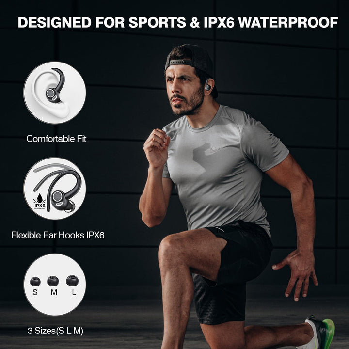 Draadloze Bluetooth 5.3 Sportoordopjes met Geluidsisolatie en 48 Uur Speeltijd – Zeyora