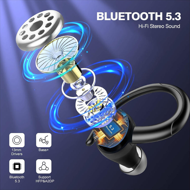 Draadloze Bluetooth 5.3 Sportoordopjes met Geluidsisolatie en 48 Uur Speeltijd – Zeyora
