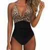 Luipaardprint Badpak - Sexy V-Hals Eendelig Zwempak voor Strand & Zomer