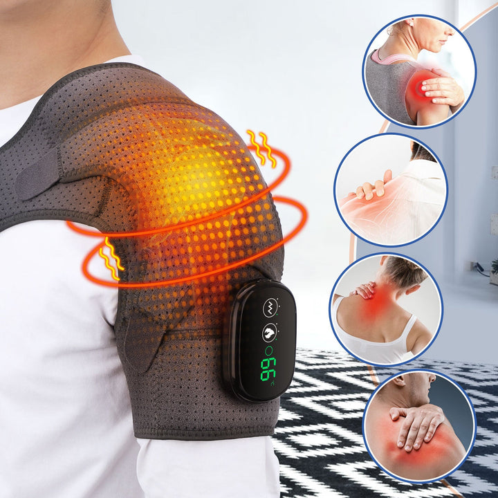 Oplaadbare verwarmde schouderband met timer, ook voor knie en elleboog