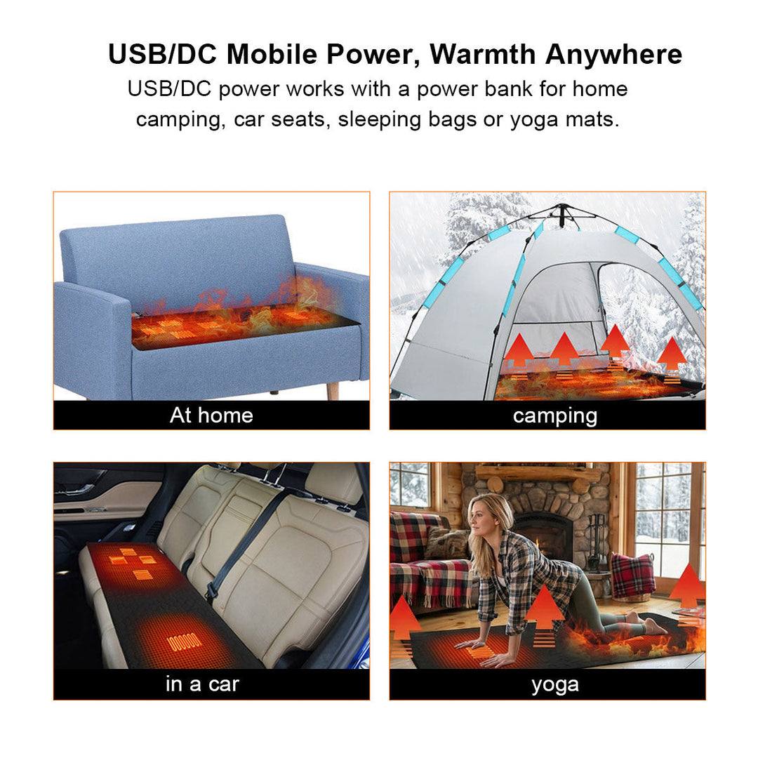 USB-warmtekussen met 5 warmtezones en snelle opwarming