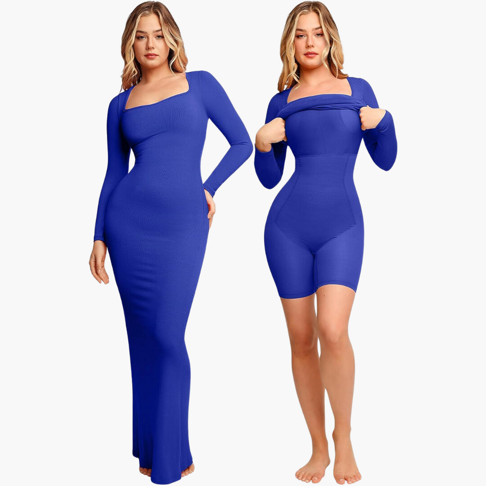 
                  
                    2-in-1 Long Sleeve Shapewear Jurk met Ingebouwd Korset
                  
                