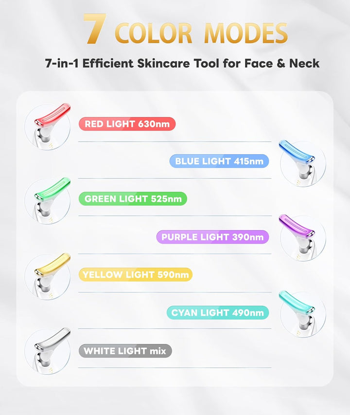 RadiantGlow gezichtsmassageapparaat met 7 kleuren