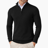 Heren Pullover met Kwart Rits en Geribbelde Zoom