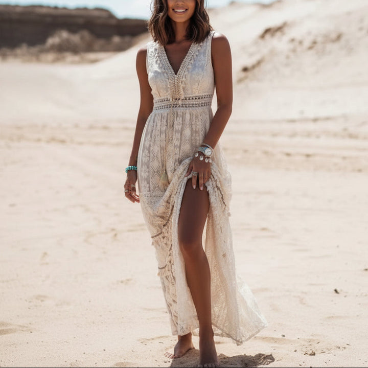 Lace Panel Waist Cut Out Dress