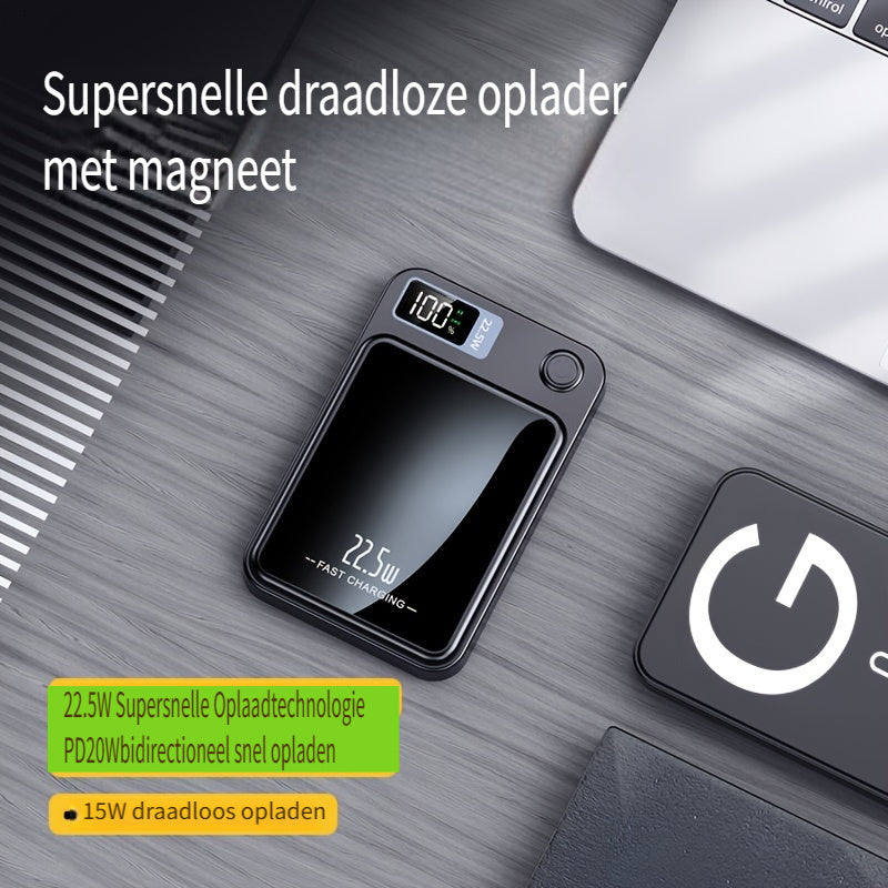 Magnetische Powerbank – Ultradun met Supersnel Draadloos Opladen