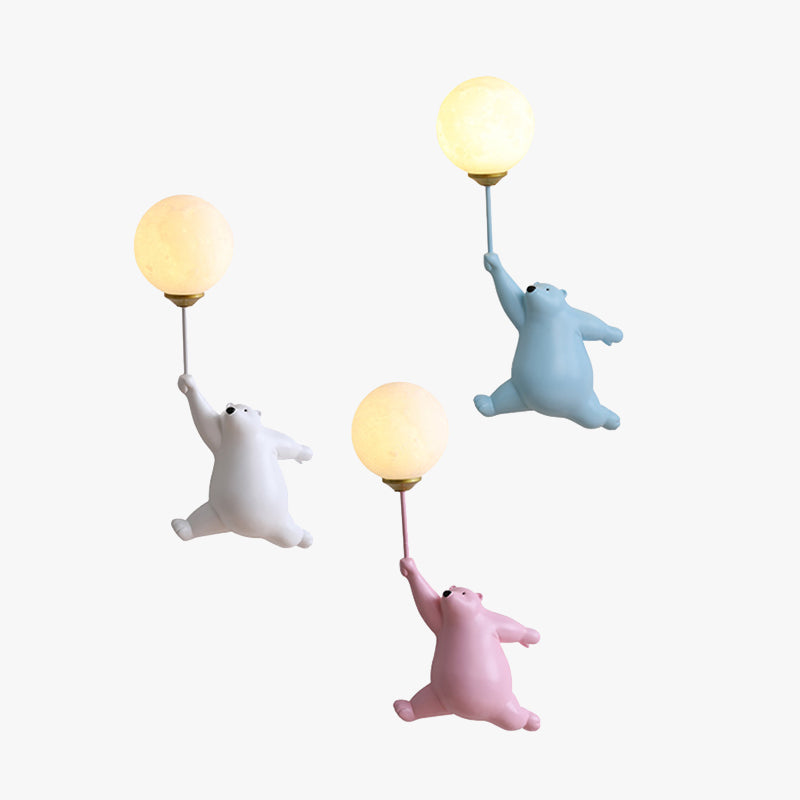 Schattige Beer Wandlamp met Decoratief Ballonlicht voor Kinderkamer
