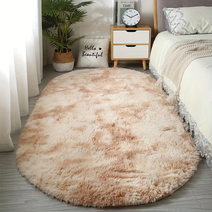 Ovale Pluche Vloerkleed – Zacht Tapijt en Stijl voor Slaapkamer- en Woonkamerdecoratie