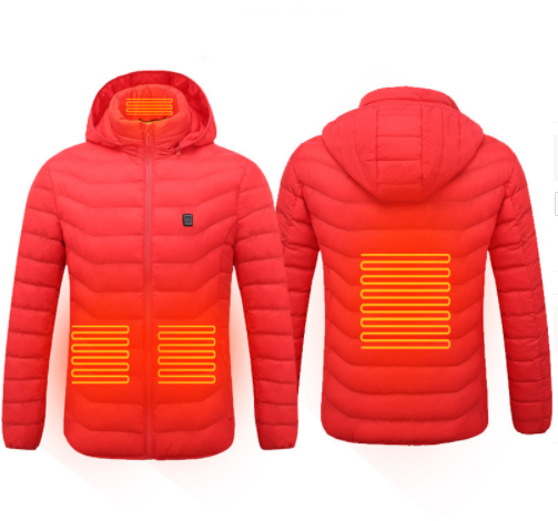 Verwarmde winterjas met capuchon, tot 9 zones en 3 standen