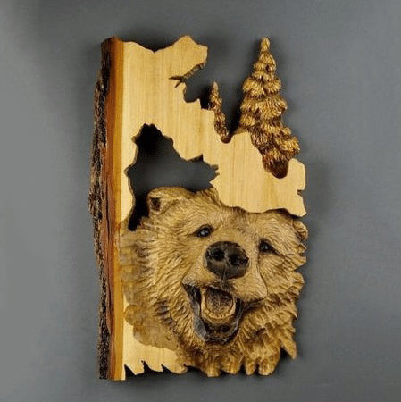 Handgesneden Houten Wanddecoratie in Diervorm