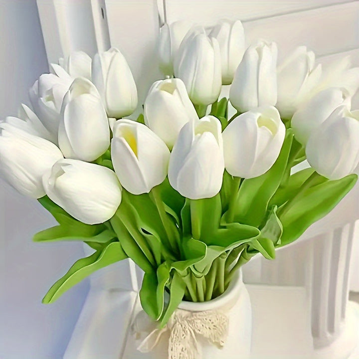 Set van 15 Realistische Kunsttulpen – Perfect voor Bruiloften, Feesten en Woondecoratie