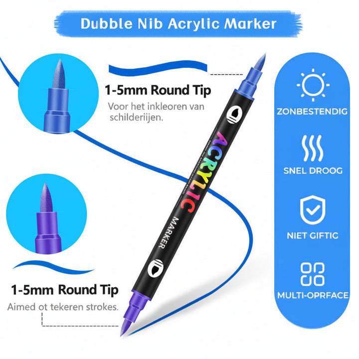 Double-headed Two-color Acrylic Marker Pen Children's Painting