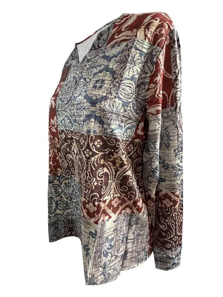 Amelia – Stijlvolle V-Hals Blouse met Bloemenprint