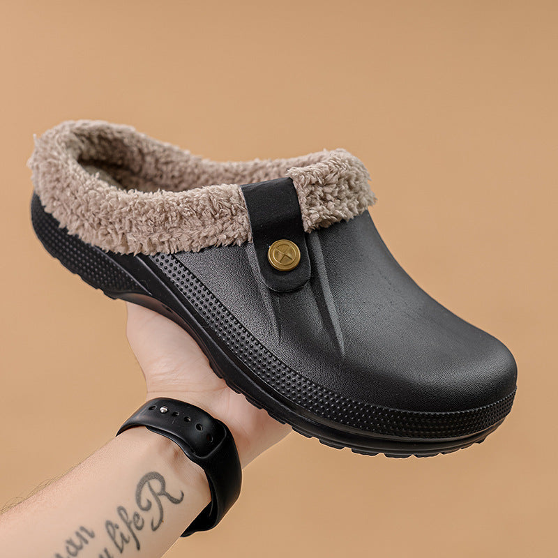 Waterdichte winterclogs voor heren met bontvoering en antislipzool
