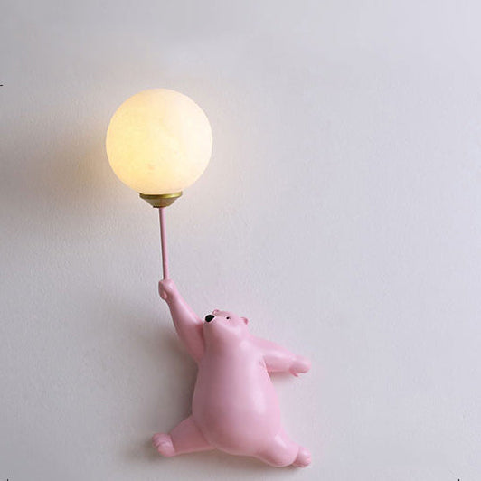 Schattige Beer Wandlamp met Decoratief Ballonlicht voor Kinderkamer