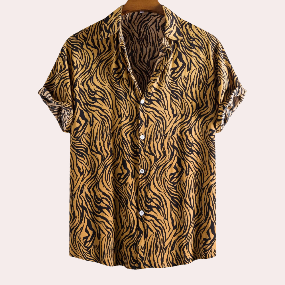 Trendy Tijgeprint Overhemd met Knoopsluiting - Oscar