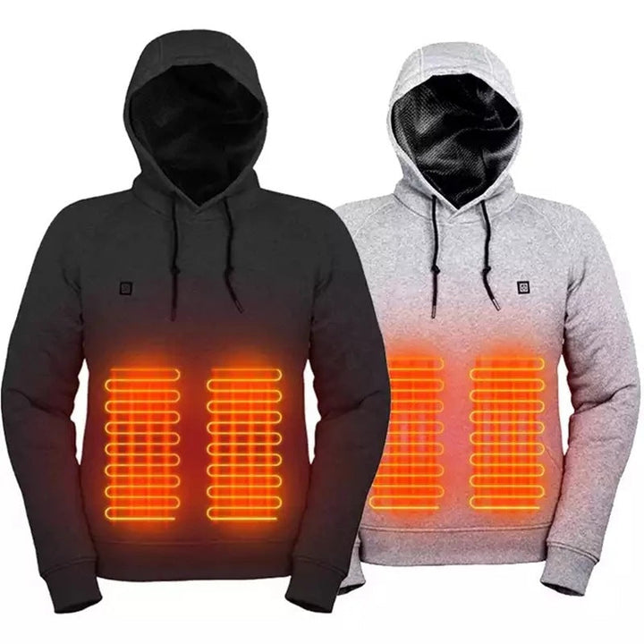Verwarmde hoodie voor buiten, licht en waterafstotend