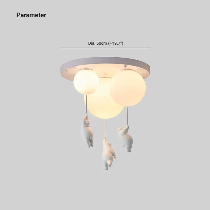 Kinderplafondlamp met beer en bal | CloudBea