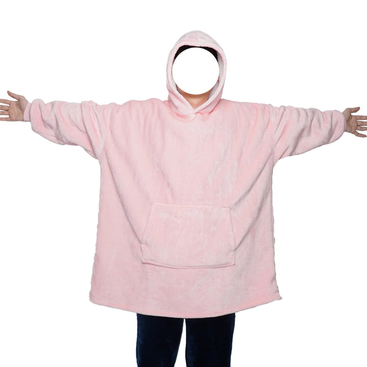Deken hoodie van flanel met capuchon en zak – one size