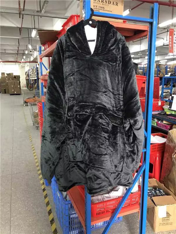 Verwarmde oversized hoodie-deken van sherpa met 3 standen