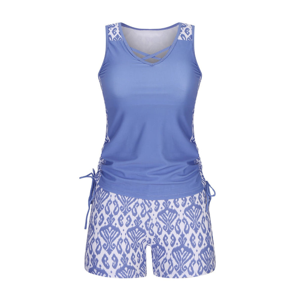 European And American Women's Seperated Swimwear High Waist Swimsuit Tied Top