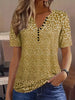 Alaia – Comfortabel Zomertop met V-hals, Knoopsluiting en Korte Mouwen
