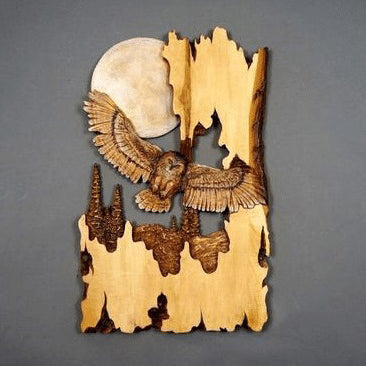 Handgesneden Houten Wanddecoratie in Diervorm