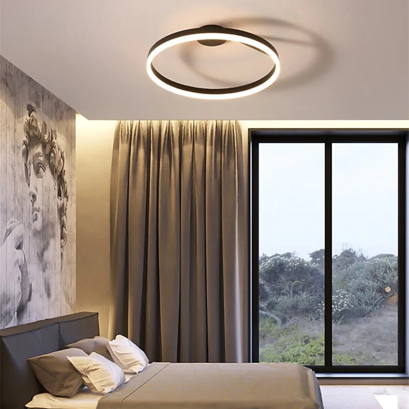 Arisha Ronde plafondlamp Modern LED Zwart/Wit Woonkamer Gang Metaal
